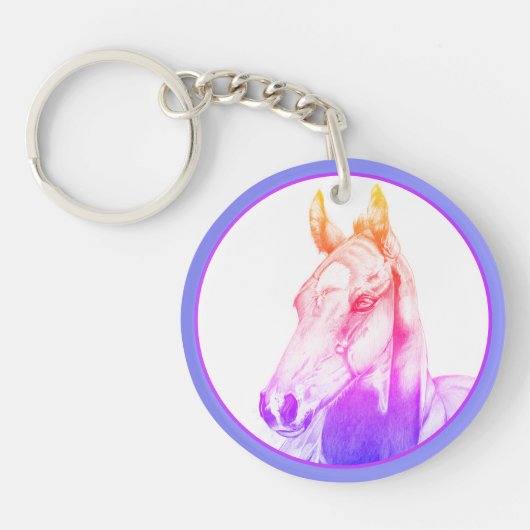 静かな視線（虹） キーホルダー (正面)