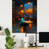 静かな言葉 – 書表現における瞬間 ポスター (ホームオフィス)