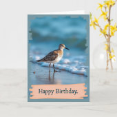 静かな誕生日のシギのカード カード (黄色い花)