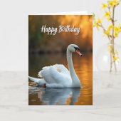 静かな誕生日の水鳥カード カード (黄色い花)