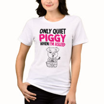 静かな豚は寝ています 面白い寝るTシャツ