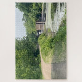 静かな運河沿いの小道 ジグソーパズル (縦)