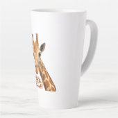 静かな違うキリン – Giraffe Art カフェラテマグ (右アングル)