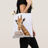 静かな違うキリン – Giraffe Art トートバッグ (クローズアップ)
