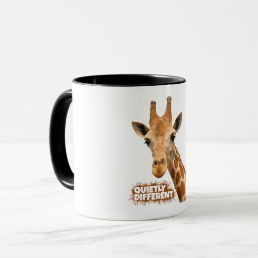 静かな違うキリン – Giraffe Art マグカップ (正面左)