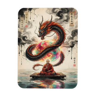 静かな邂逅: 僧侶と天の竜 マグネット