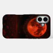 静かな野原に浮かぶ真紅の月 Case-Mate iPhoneケース (裏面 (横))