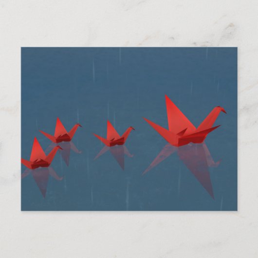 静かな雨の日はがき ポストカード (正面)