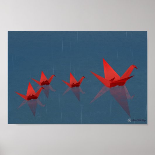 静かな雨の日プリント ポスター (正面)