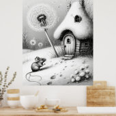 🐭 静かな雪のコテージの魔法 ❄️🏡 ポスター (キッチン)