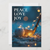 静かな雪の夜のゴルフクリスマスフォト シーズンカード (正面)