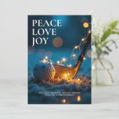 静かな雪の夜のゴルフクリスマスフォト シーズンカード (スタンド正面)