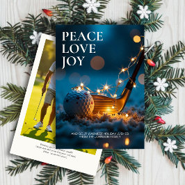 静かな雪の夜のゴルフクリスマスフォト シーズンカード