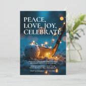 静かな雪の夜ゴルフクリスマスホリデーパーティー 招待状 (スタンド正面)