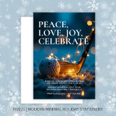 静かな雪の夜ゴルフクリスマスホリデーパーティー 招待状