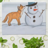 静かな雪の日 キッチンタオル (折り畳み)