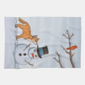 静かな雪の日 キッチンタオル (横)