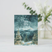 静かな雪山の風景 クリスマスカード (スタンド正面)