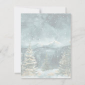 静かな雪山の風景 クリスマスカード (裏面)