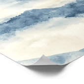 静かな雪山 - 青と白 ポスター (角)