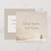 静かな雪、柔らかな輝き; ミニマリストな優雅さのクリスマス シーズンカード (正面/裏面)