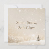静かな雪、柔らかな輝き; ミニマリストな優雅さのクリスマス シーズンカード (正面)