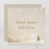 静かな雪、柔らかな輝き; ミニマリストな優雅さのクリスマス シーズンカード (正面/裏面)