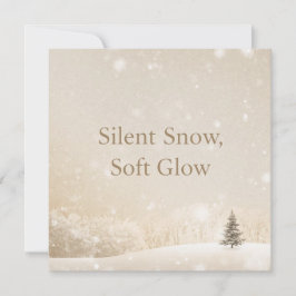 静かな雪、柔らかな輝き; ミニマリストな優雅さのクリスマス シーズンカード