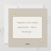 静かな雪、柔らかな輝き; ミニマルでエレガントなクリスマス シーズンカード (裏面)