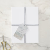 静かな青い水彩の波 ギフトタグ (より糸付き)