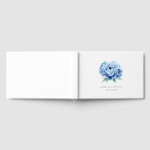 静かな青い水彩の芍薬 ゲストブック (全面)