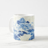静かな青い雪山の雲の風景 コーヒーマグカップ (正面左)