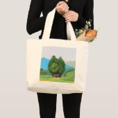 静かな風景 アートな自然のイラスト ラージトートバッグ (正面(商品))