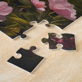 静かな魚釣りボートオンレイク山富士火山 ジグソーパズル (側面)