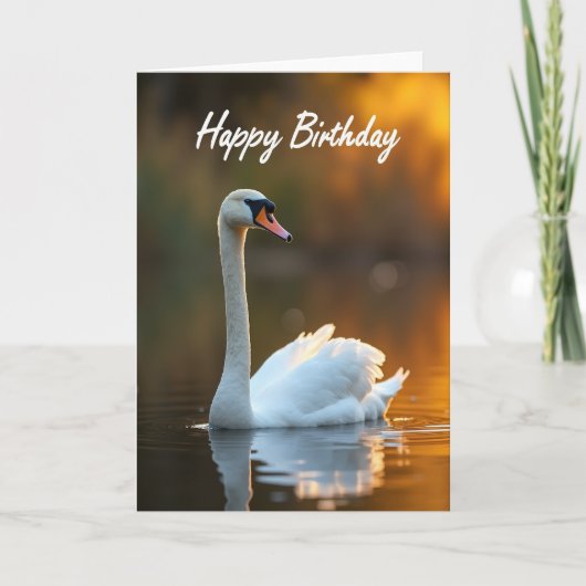静かな鳥の誕生日カード カード (正面)
