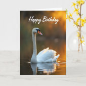 静かな鳥の誕生日カード カード (黄色い花)