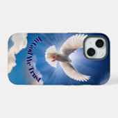 静かな鳩の抱擁、穏やかな心 iPhone 15ケース (裏面横)