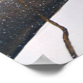 静かな黒いワタリガラス 雪 冬の森 ポスター (角)