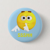 静かなEmojiの顔文字の漫画の顔があって下さい 缶バッジ (正面)