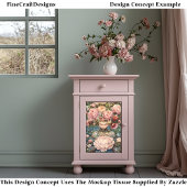 静かなEthereal Girl Lush Flowers AG1Z Decompage 薄葉紙