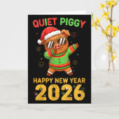 静かなGgy お正月2026 かわいい動物 カード (黄色い花)