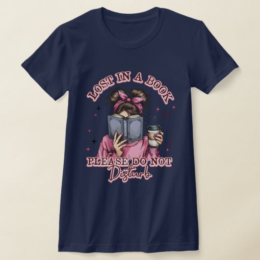 静かにしてください 読書中 レディースフィットTシャツ Tシャツ (レイダウン)