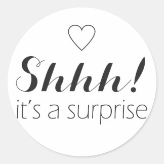静かにしてね ハートのサプライズステッカー ラウンドシール