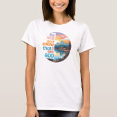 静かにして、わたしが神であることを知れ。 聖書の名言 Tシャツ (正面)