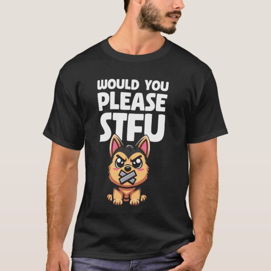 静かにして ドイツ牧羊犬 - 犬 ブリード Tシャツ (正面)