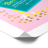 「静かにして」引用ピンク緑の壁アートポスター ポスター (角)