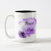 静かにして、紫の水彩マグを知る ツートーンマグカップ (左)