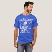 静かになるまで待ちます ハロウィーンの先生 スケルトン Tシャツ (正面フル)