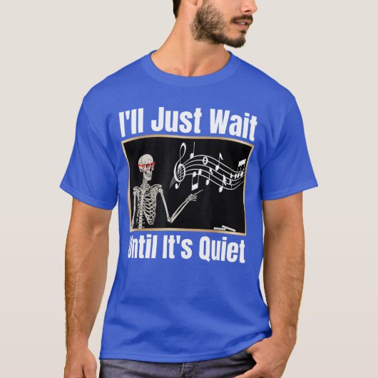 静かになるまで待ちます 音楽の先生 ハロウ Tシャツ (正面)