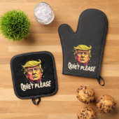 静かにカマラ大統領の討論をトランプ 鍋つかみ&鍋敷きセット (トップダウン)